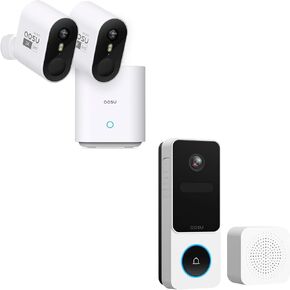 AOSU 2K WirelessCam Pro System 2-Cam-Kit + 2K Doorbell Camera (Doorbell Camera Doesn't Connect to Pro's Homebase)