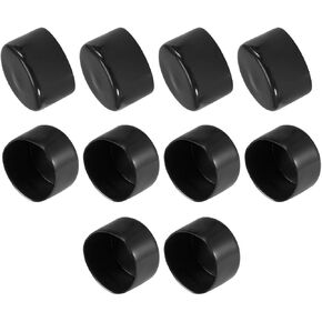 uxcell 10pcs Rubber End Caps 55mm ID Vinyl Vinyl Round End Cap Cover Screw Thread Protectors Black