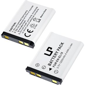 LP EN-EL10 Battery Pack, 2-Pack 1200mAh EN EL10 Battery, Compatible with Nikon Coolpix S60, S80, S200, S203, S205, S210, S220, S230, S500, S510, S5100, S520, S570, S3000, S4000, S5100 & More