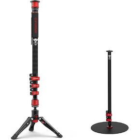 IFOOTAGE 71" Professional Monopod and Round Base Monopod, Carbon Fiber Monopod for DSLR Cameras, Portable Travel Camera Monopod with feet Max Load 17.64 lbs, Cobra 3 C180F,Vlogging(RB-A300)