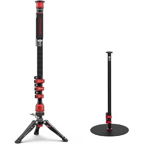 IFOOTAGE Cobra 3 Carbon Fiber Monopod with Pedal and Round Base Monopod, 71" Professional Monopod for Cameras, Max Load 17.64 lbs, Compatible with Sony Canon Nikon DSLR Camera, C180F-P