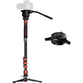 IFOOTAGE 71 "monopod with Fluid Head and Quick Release Version, Camera monopod with Video Head, Carbon Fiber vcamera monopod with Fluid Head, Cobra 3 C180F-P, Seastar Q1S and Komodo K5S