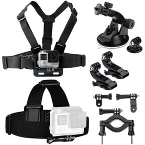 حزمة SSE بداية مع جبل الدراجة الشاقة ، حزام الرأس ، جبل الصدر والمزيد من أجل GoPro