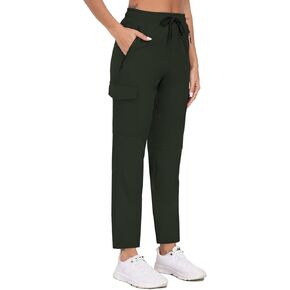 Cargo Pants Women Water Resistant Joggers with Pockets Hiking Pants Lightweight Quick Dry Elastic Waist Pants HH2412