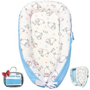 Baby Lounger For Newborn,100% Cotton Breathable & Soft Baby Nest (0-24 Months), Portable Infant Lounger Baby, Newborn Lounger Pillow, Snuggle me Lounger, Baby Lounger Pillow for Home & Travel