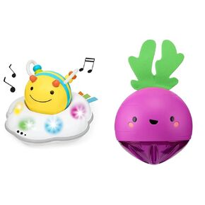 Skip Hop Baby Crawl Toys - 3-Stage Developmental Bee & Motion-Activated Musical Beetbox Ball