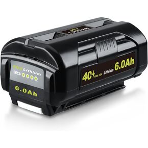 6.0Ah Lithium-ion Replacement for Ryobi 40V Battery Compatible with Ryobi Battery OP4040 OP40401 OP4026 OP4050A OP40201 OP40601 40V Cordless Power Tools