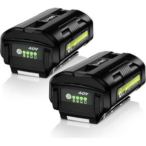 2Pack Replacement for Ryobi 40V OP4050 Battery 40 Volt 6000mAh Lithium Batterty Compatible with OP4050A OP40601 OP4026A OP4040 OP4030 OP4050 OP40501 OP4015 OP40261 OP40201 OP40401 OP40602