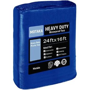 Heavy Duty Waterproof 16 mil or 0.40MM Thick Tarp Cover, UV Resistant, Rip & Tear Proof with Metal Grommets, Use for Camping, Tent, Boat, RV, Car and More (20'x50')