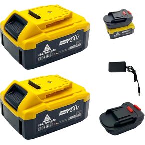 1 حزمة 5.0AH 24V استبدال البطارية لبطارية Makita 18-24V مع شاحن ومحول لـ Makita إلى DeWalt متوافق مع أدوات الطاقة اللاسلكية BL1850B BL1840B 1860B BL1830B BL1820B in Kuwait