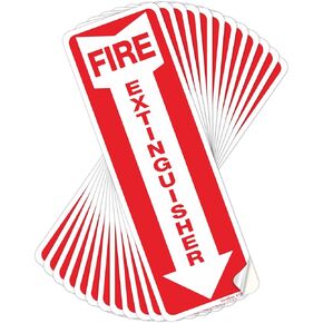 GicnKeuz Fire Extinguisher Sign, 6" x 6" Fire Extinguisher Projecting Sign with Down Arrow, Two-Sided Acrylic L-Sign, Including Screws, Easy to Install, Home Office/Business Use (8 Pack)