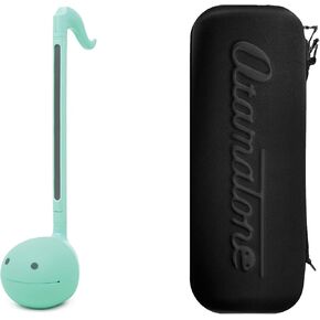 Otamatone Regular [Mint] and Matte Case [Black] Bundle Japanese Electronic Musical Instrument Portable Music Synthesizer from Japan Maywa Denki Award Educational Fun Gift for Children Teen Adult