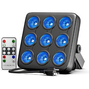 9 * 15W Square LED Stage Lights, Corded RGBW 4 in 1 Par Lights, LED Stage Lights by DMX & Sound Activated & Remote Control, Uplights for DJ Show Concert Party KTV Festival Birthday
