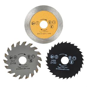 شفرة المنشار الدائرية ، 3pcs 54.8 مم 11.1 مم/0.43 "HSS Mini Wood Circular Contly Blade Blade HSS شفرة المنشار