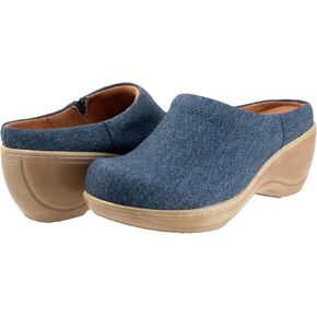 SoftWalk Women's Madison Mule, Blue Denim, 10 X-Wide