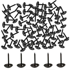 200PCS 2/7 Inch Black Metal Upholstery Tacks, Round Head Furniture Decorative Tacks for DIY, Sofa, Cork Board, Home Decoration