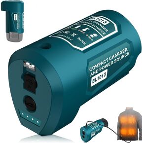 شاحن محول بطارية مصدر الطاقة USB لـ Makita 10.8v BL1013 BL1014 (بدون بطاريات) ، إخراج USB/DC لمكبر صوت/Bluetooth/سترة مسخنة ، تشيخ إدخال من النوع C لبطارية Makita 10.8v