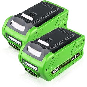 PDstation 6.0Ah 40V 29462 Li-ion Battery Replacement for GreenWorks 40V Battery Compatible with GreenWork 40Volt G-MAX Power Tool 29472 29252 20202 22262 25312 25322 20642 22272 27062 (NOT for Gen 1)