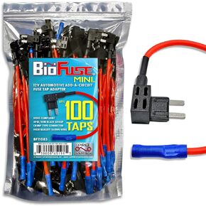 12V Micro2 25 Piece Add-a-Circuit Car Fuse Tap and Holders Pack (Lot of 25 Automotive Micro 2 Blade Fuse Adapters)