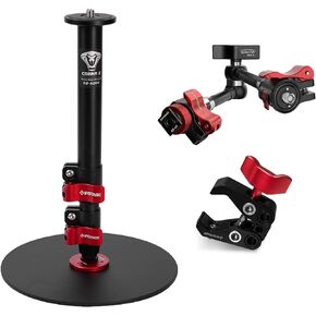 IFOOTAGE Cobra 2 Round Base Monopod, 22" Table Top Monopod, 11'' Adjustable Spider Crab Magic Arm with Shoe Mount and 1/4'' & 3/8" Tripod Screw, with PC-01 Camera Clamp Mount