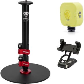 IFOOTAGE 22" Round Base Monopod & RGBW Camera Light & Phone Holder, Tabletop Monopod, APP Control Video Camera Light, CRI 95+/2700-10000K/Type C Charging, for Vlogging/Streaming/Video Shooting
