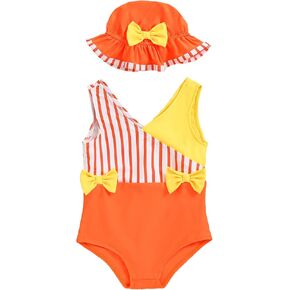 Mioglrie Toddler Girl Swimsuit One Piece Little Girls Bathing Suit Ruffle Swimsuit Girls Color Block Swimwear