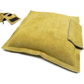 10" Square Sandbag Leather Bench Pad Sand Bag with Double Hook Loop Fastener Seals with Sand