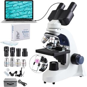 50pcs Microscope Slides Concave with Compound Binocular Microscope