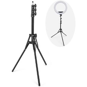 63" Ring Light Stand Only, Adjustable Tripod Stand Compatible with Most Selfie Ring Lights and Video Recording for Live Streaming (YouTube, Instagram, TikTok) and Makeup