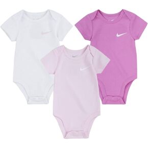 Nike Infant Short Sleeve Bodysuits 3 Pack (Multi(56K647-A9Y)/P, Newborn)