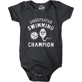 Undefeated Swimming Champion Baby Bodysuit Funny Sperm Joke Jumper for Infants