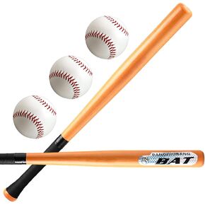 4 Pcs Classic Wooden Youth Baseball Bat with Soft Baseballs for Painting DIY Craft Project Ball Sports Party Favor, Home Self Defense Wood Baseball Bat Softball Bat for Youth Adult