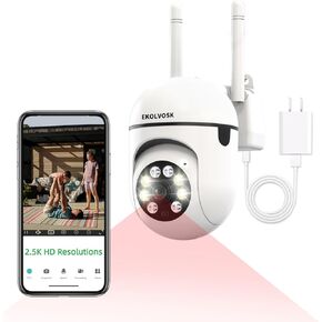 2.5K WiFi Cameras for Home Security, Pan/Tilt Smart Security Camera Indoor with Color Night Vision, Motion Tracking, 24/7 Recording, 2-Way Audio & Siren, SD/Cloud Storage (2.4GHz Only)