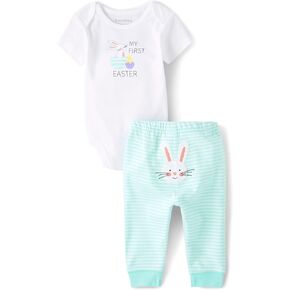The Children's Place,Short Sleeve Playwear Set,Baby-Boys,Crystal Mint,18-24 Months