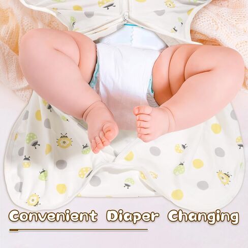 Swaddle Transition Bag 6-9 month,2 Pack Sleep Sack for Baby Boys & Girls, 100% Cotton Zip Up Swaddles 0.5 Tog Newborn Swaddle with 2 Way Zipper Arms in/Out in Saudi Arabia
