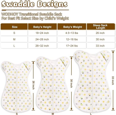 Swaddle Transition Bag 6-9 month,2 Pack Sleep Sack for Baby Boys & Girls, 100% Cotton Zip Up Swaddles 0.5 Tog Newborn Swaddle with 2 Way Zipper Arms in/Out in Saudi Arabia