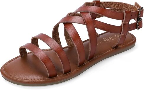 Luffymomo Women's Flat Sandals Open Toe Casual Strappy Sandals Comfortable Ankle Strap Gladiator Slides in Kuwait
