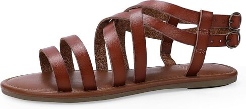 Luffymomo Women's Flat Sandals Open Toe Casual Strappy Sandals Comfortable Ankle Strap Gladiator Slides in Kuwait