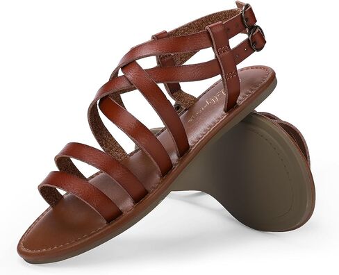 Luffymomo Women's Flat Sandals Open Toe Casual Strappy Sandals Comfortable Ankle Strap Gladiator Slides in Kuwait