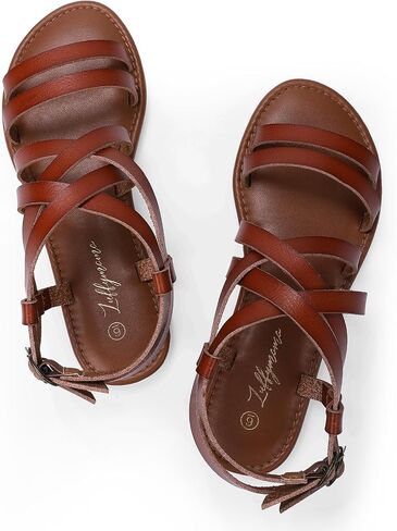 Luffymomo Women's Flat Sandals Open Toe Casual Strappy Sandals Comfortable Ankle Strap Gladiator Slides in Kuwait