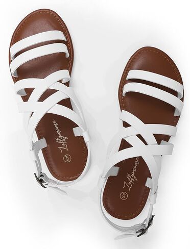 Luffymomo Women's Flat Sandals Open Toe Casual Strappy Sandals Comfortable Ankle Strap Gladiator Slides in Kuwait