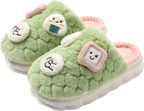 Womens Fuzzy Warm Slipper, Girls Cute Anti-Skid Foam Comfy Cozy Plush House Slippers for Indoor Outdoor in Saudi Arabia