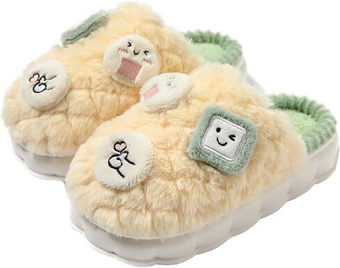 Womens Fuzzy Warm Slipper, Girls Cute Anti-Skid Foam Comfy Cozy Plush House Slippers for Indoor Outdoor in Saudi Arabia