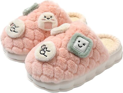 Womens Fuzzy Warm Slipper, Girls Cute Anti-Skid Foam Comfy Cozy Plush House Slippers for Indoor Outdoor in Saudi Arabia