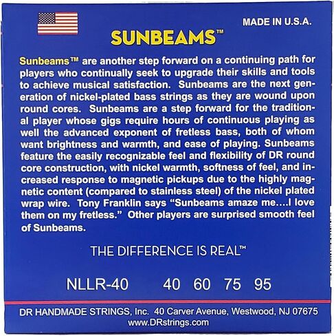 DR Strings NMR5-130 Sunbeam Nickel Plated Bass Strings, Medium to Heavy 5-String, 45-130 in Kuwait
