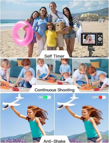 Digital Camera, Autofocus 64MP UHD 4K Vlogging Camera with 18x Digital Zoom, Anti Shake, Portable Camera for Photography, Two Batteries, Lanyard, Small Camera for Kids Teens Adult（Black） in Saudi Arabia