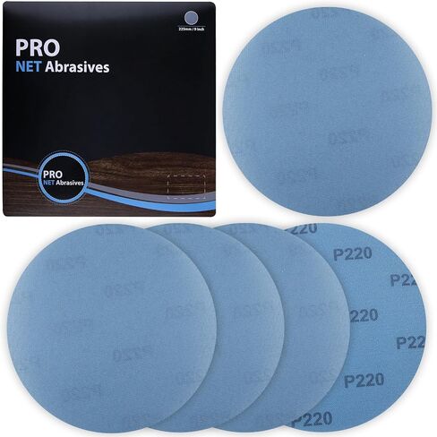 9 Inches Mesh Abrasive 220 Grit 5 PCS Dust-Free Hook and Loop Drywall Sanding Disc, Mesh Sandpaper Net Sander Disc Abrasives Pads Mesh Sanding Pads Drywall Sander Sandpaper for Metal, Wood in Saudi Arabia