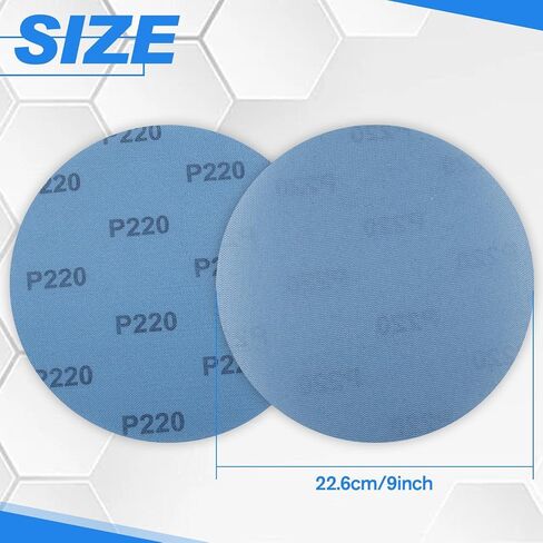 9 Inches Mesh Abrasive 220 Grit 5 PCS Dust-Free Hook and Loop Drywall Sanding Disc, Mesh Sandpaper Net Sander Disc Abrasives Pads Mesh Sanding Pads Drywall Sander Sandpaper for Metal, Wood in Saudi Arabia