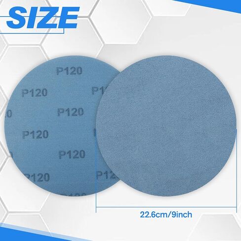9 Inches Mesh Abrasive 220 Grit 5 PCS Dust-Free Hook and Loop Drywall Sanding Disc, Mesh Sandpaper Net Sander Disc Abrasives Pads Mesh Sanding Pads Drywall Sander Sandpaper for Metal, Wood in Kuwait