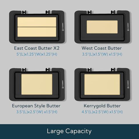 KITCHENDAO Airtight Flip-Top Butter Dish with Lid for Countertop and Refrigerator, Butter Keeper, Plastic Butter Holder Tray for 2 Sticks East Coast/West Coast/European Style/ Kerrygold Butter in Saudi Arabia